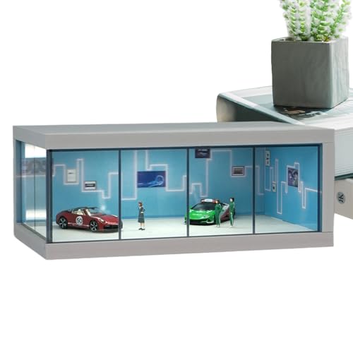 ycezw Anzeige des Automodells, Clear Box Für Das Spielzeugauto | Auto -LED -Display -Box Auf 1/64 Skala - Fahrzeugspielzeug Mit Platzeinsparung, Réali -Parkplätze von ycezw