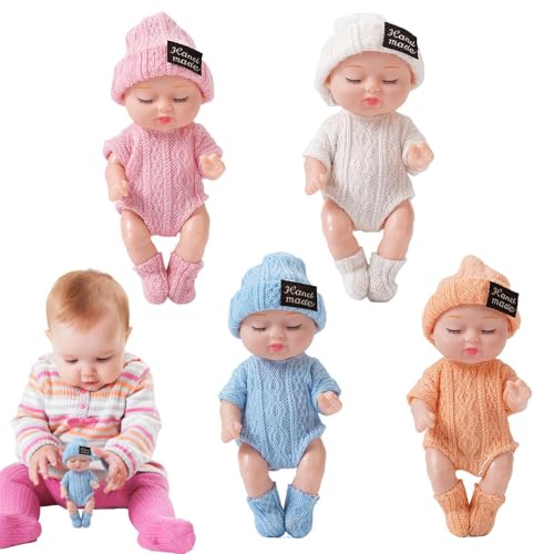ycezw Babypuppe für Kleinkinder von 1 bis 3 Jahren, Babypuppe für Mädchen von 2 Jahren, 4 Stück, realistische Babypuppen – Puppen und Zubehör, Reborn Puppe zum Geburtstag oder ycezw Babypuppe für Kleinkinder von 1 bis 3 Jahren, Babypuppe für Mädchen von 2 Jahren, 4 Stück, realistische Babypuppen – Puppen und Zubehör, Reborn Puppe zum Geburtstag oder von ycezw