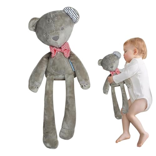 ycezw Beruhigendes Plüschtier für Babys, Teddybär, niedliches Plüschkissen, Plüschtier mit Schleife – bequemes, kuscheliges Plüschtier für Babys von ycezw