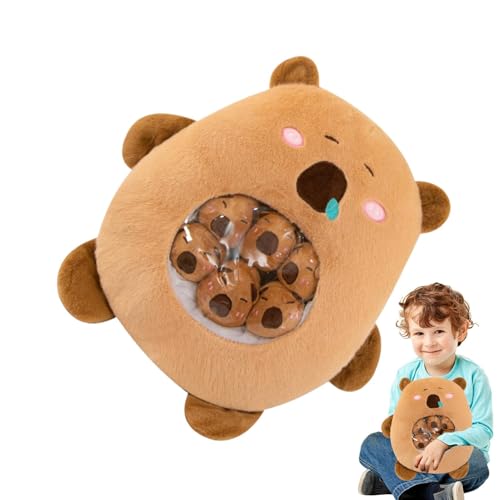 ycezw Capybara Plüsch Spielzeug Ladung Kissen Capybara Plüsch | Mit 6 Capybara Plush Bolls Puppen | Weiches Lendenstützkissen für Sofa Dekoration Mai von ycezw