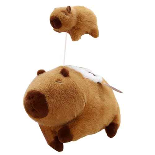 ycezw Capybara Plüschspielzeug, Capybara Stoffed Animal | Süße kuschelige Capybara Stoffed Figur mit Baby,Sensorisches weiches Spielzeug, hugbierbar beruhigend nach Hause stickig, tierisches von ycezw