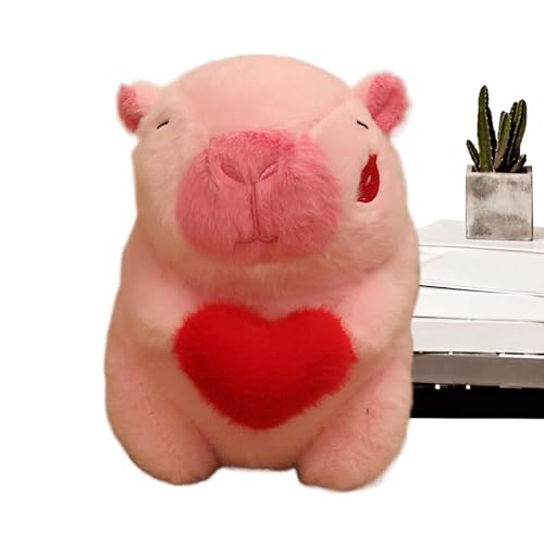 ycezw Capybara Plüschtier zum Valentinstag, Capybara Plüschtier, Valentinstag, Capybara – Tier zum Valentinstag, weiches und entzückendes Plüschspielzeug von ycezw