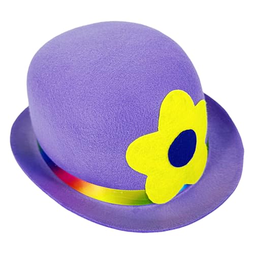 ycezw Clown Hut Filz Flat Top Clown Hut Multifunktional Kreative Narren Zubehör für Outdoor Kostüm Versammlung Festival Cosplay ycezw Clown Hut Filz Flat Top Clown Hut Multifunktional Kreative Narren Zubehör für Outdoor Kostüm Versammlung Festival Cosplay von ycezw