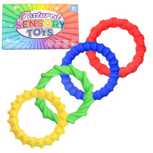 ycezw Fidget Armband Spielzeug | Handgelenk Armbänder Sensory Spielzeug für Kinder | 4 Stück zur emotionalen Beruhigung Silikon Armbänder | Tragbar für Klassenzimmer Wohnheim Zuhause Reisen Picknick von ycezw