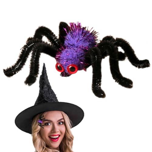 ycezw Halloween Haarspangen,Halloween Haarschmuck | Haar Plüsch Spinne Zubehör,Schnallen für Mädchen, Horrorgotische Kleidung, Halloween Haarnadeln für dickes und dünnes Haar von ycezw