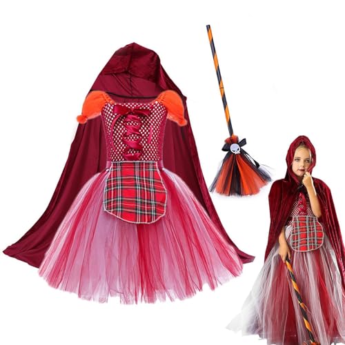 ycezw Halloween Hexe Kostüm Mädchen Hexenkleid für Mädchen | Zauberer Hexenkleid Kit für Kinder - Halloween Cosplay Kleider Halloween Hexe Kostüm Requisiten ycezw Halloween Hexe Kostüm Mädchen Hexenkleid für Mädchen | Zauberer Hexenkleid Kit für Kinder - Halloween Cosplay Kleider Halloween Hexe Kostüm Requisiten von ycezw