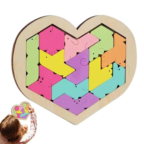 ycezw Holzpuzzle,Holzpuzzle für Erwachsene,Puzzle und Puzzles in Herzform - Lernpuzzle mit glatten geometrischen Mustern, für Kindertag, Ostern, Weihnachten ycezw Holzpuzzle,Holzpuzzle für Erwachsene,Puzzle und Puzzles in Herzform - Lernpuzzle mit glatten geometrischen Mustern, für Kindertag, Ostern, Weihnachten von ycezw