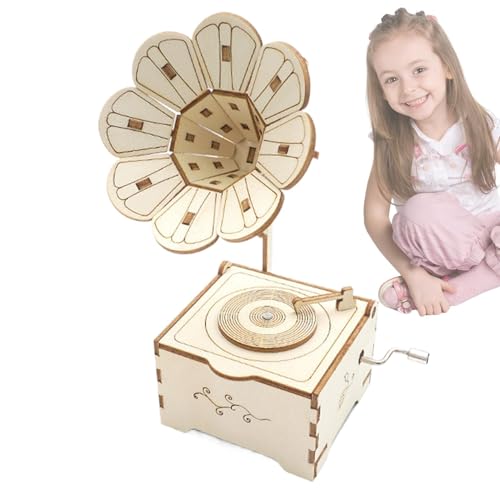 ycezw Holzspieluhr, Grammophon-Modell aus Holz | Spieluhr-Puzzle-Modell | Holz-Puzzle-Dekoration, Holz-Puzzle, Modellbausatz für Erwachsene und Kinder ycezw Holzspieluhr, Grammophon-Modell aus Holz | Spieluhr-Puzzle-Modell | Holz-Puzzle-Dekoration, Holz-Puzzle, Modellbausatz für Erwachsene und Kinder von ycezw