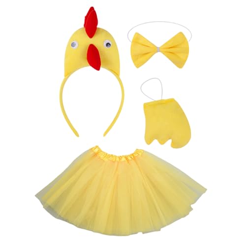 ycezw Hühner-Kostüm | Kükenkostüm – Stirnband, Kleid, Fliege, lustiges Cosplay, Halloween, für Urlaub, Geburtstag, Weihnachten, Themen-Event ycezw Hühner-Kostüm | Kükenkostüm – Stirnband, Kleid, Fliege, lustiges Cosplay, Halloween, für Urlaub, Geburtstag, Weihnachten, Themen-Event von ycezw