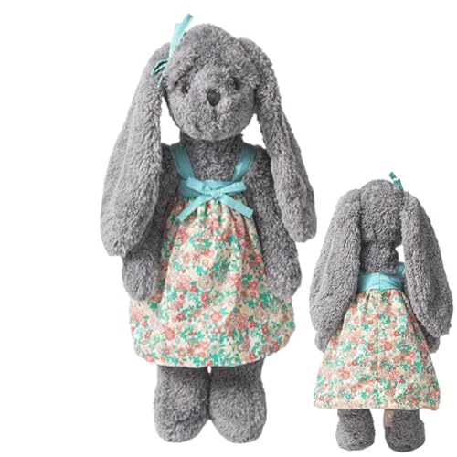 ycezw Kaninchen aus Plüsch, niedliches Kaninchen-Plüschtier | weiches graues Kaninchen mit Kleid | Sammlerspielzeug, Schlafzimmerdekoration, beruhigendes Spielzeug zum Schlafen, Reisen und Zuhause ycezw Kaninchen aus Plüsch, niedliches Kaninchen-Plüschtier | weiches graues Kaninchen mit Kleid | Sammlerspielzeug, Schlafzimmerdekoration, beruhigendes Spielzeug zum Schlafen, Reisen und Zuhause von ycezw