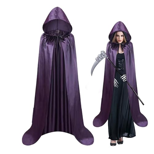 ycezw Kapuzenpullover | 150 cm Lange Hexenmantel Mit Halloween Vampir | Korp Cosplay Kostüm Unisex Lang für Theater Zauberfigur Maskenkostüm, Purpur, se beskrivning ycezw Kapuzenpullover | 150 cm Lange Hexenmantel Mit Halloween Vampir | Korp Cosplay Kostüm Unisex Lang für Theater Zauberfigur Maskenkostüm, Purpur, se beskrivning von ycezw