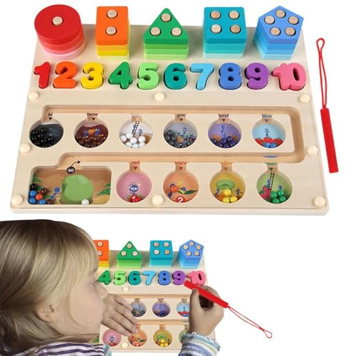ycezw Klassifizierung von Spielzeug für Kleinkinder, Labyrinth mit magnetischem Zählwerk, magnetisches Labyrinth-Spielzeug, interaktives Zählspiel – Aktivitätsplatte ycezw Klassifizierung von Spielzeug für Kleinkinder, Labyrinth mit magnetischem Zählwerk, magnetisches Labyrinth-Spielzeug, interaktives Zählspiel – Aktivitätsplatte von ycezw