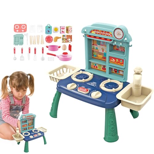 ycezw Küchenspielzeug zum Essen, Küchenspiel-Set für Kleinkinder, 27-teiliges Outdoor-Spielset für | Tragbares interaktives Spielzeug mit leichten Küchenutensilien und von ycezw