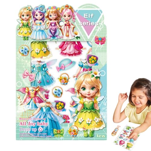 ycezw Magnetische Papierpuppen, magnetische Puppen, magnetische Puppenausschnitte aus Papier, für Simulationsspiele, Prinzessinnen-Spiele, Kleidungspuzzle mit Magnet, kreative Puppe für von ycezw