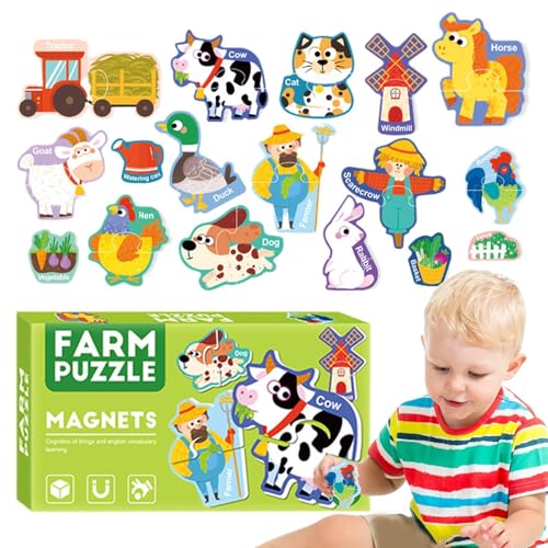 ycezw Magnetische Puzzles für Bauernhof, Magnet-Puzzle für Kühlschrank, buntes Cartoon-Puzzle, lustige magnetische Puzzles für Aktivitäten auf der Straße, Spielzeug für Aktivitäten auf der Straße ycezw Magnetische Puzzles für Bauernhof, Magnet-Puzzle für Kühlschrank, buntes Cartoon-Puzzle, lustige magnetische Puzzles für Aktivitäten auf der Straße, Spielzeug für Aktivitäten auf der Straße von ycezw