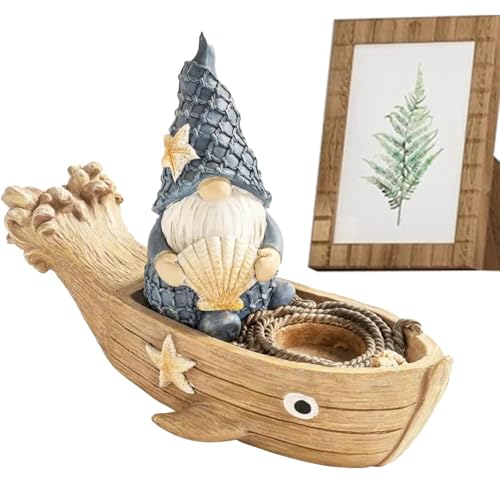 ycezw Miniatur-Gnome,Kleine Mäher Figuren - Segelboot Gnome Statue Resin Crafts,Gartenzwerge, Schreibtischdekorationen, Gartenfiguren in Miniatur für Zuhause, Terrasse, Rasen von ycezw