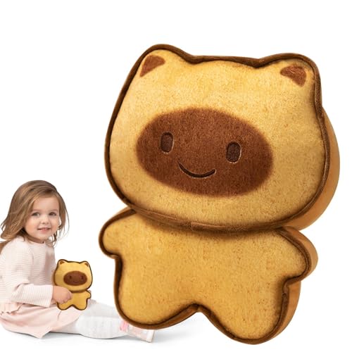 ycezw Plüschtier Toast – Plüschtier, niedlich für gegrillte Capybara Plüschtier | Simulation Toast Cat Capybara Spielzeug aus Plüsch, Tad / Happy Expression Doll Pillow Pendant Sall von ycezw