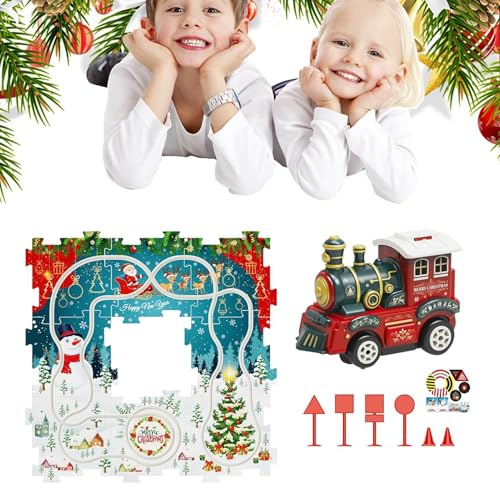 ycezw Puzzle Racer Kinder Car Track Set, Puzzle Track Car Play Set - Weihnachten Puzzle Rail Car Spielzeug, Lernspiele, Vorschullernen Aktivitäten von ycezw