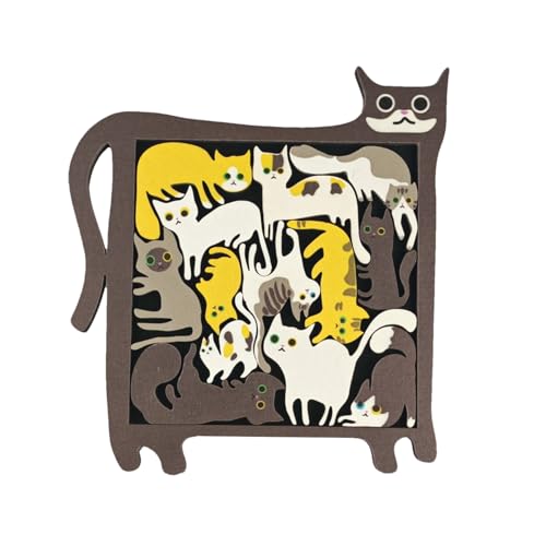 ycezw Puzzle für Katzen-Puzzle-Dekoration | Tier-Puzzle-Dekoration, Tierform, Pocket Travel Games für Outdoor, Reisen, Zuhause, Schule, Picknick von ycezw