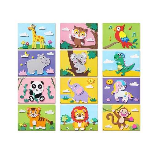 ycezw Puzzlespiel mit EVA-Schaum-Aufklebern, Aufkleber-Set für Kinder, Lernspielzeug zum Lernen von Cartoons | Interaktives Lernspielzeug 'Handwerk ycezw Puzzlespiel mit EVA-Schaum-Aufklebern, Aufkleber-Set für Kinder, Lernspielzeug zum Lernen von Cartoons | Interaktives Lernspielzeug 'Handwerk von ycezw