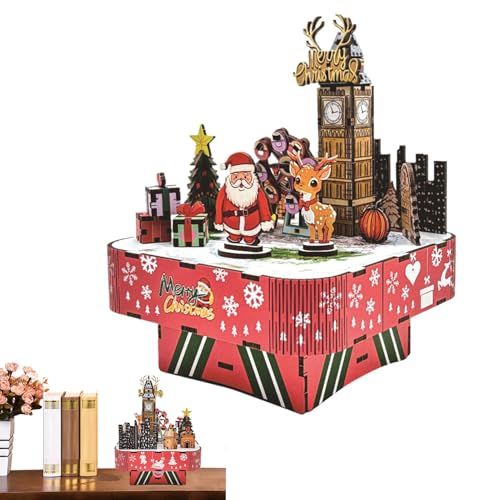 ycezw Spieluhr Puzzle Holz, Spieluhr Puzzle, Ornament Puzzle Zusammenstellung Holzspieluhr, Konstruktionsspielzeug, Konstruktionsspielzeug, Holzornamente für Zuhause, von ycezw