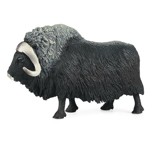 Spielzeugbullen - Realistisches Ochsentiermodell, robuste Kunststoff -Figur, Sammler -Bildungsspielzeug, Spielspielspiel, Leichtes Design | Moschus Ox -Spielzeug für Kinder Mädchen Kleinkinder von ycezw