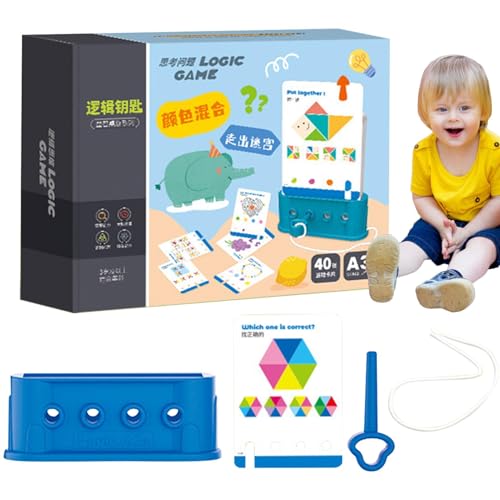 ycezw Spielzeugschlüssel für Kinder von 3 bis 6 Jahren, Spielzeugschlüssel für Kinder von 3 bis 6 Jahren, Spielzeug mit logischen Schlüsseln für Kinder, lustig und lehrreich, Lernhilfen von ycezw