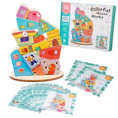 ycezw Stapelbares Spielzeug-Balancespiel, Bausteine für , sensorisches Baustein-Balancespiel für , buntes Baustein-Set für Zuhause und von ycezw