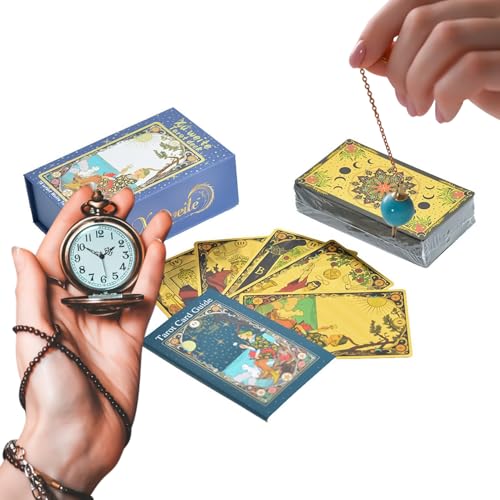 ycezw Tarotkarten Für Anfänger - 80 Stück Tarot Karten Set - Brettspiel Mit Schritt Für Schritt Anleitung Für Kinder,Für Kinder Erwachsene Mädchen Frauen Männer von ycezw