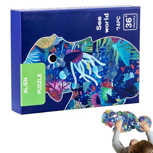 ycezw Tierpuzzle, Kinderpuzzle, Unterwasserwelt, Cartoon-Elefant, für Erwachsene, interaktives frühes Lernspiel mit Illustration von ycezw