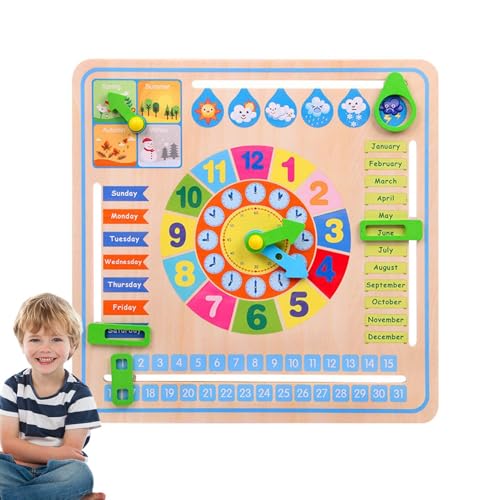ycezw Uhr aus Holz für frühes Lernen, Holzbrett zum Lernen der Uhr – Lernblock für Uhr aus Holz für – Lernmaterial für Vorschule, Spielzeug ycezw Uhr aus Holz für frühes Lernen, Holzbrett zum Lernen der Uhr – Lernblock für Uhr aus Holz für – Lernmaterial für Vorschule, Spielzeug von ycezw