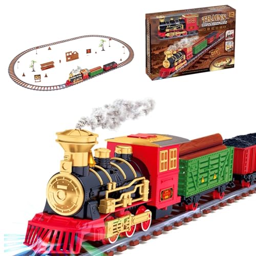 ycezw Weihnachtszug-Set für Kleinkinder, elektrisches Zugspielzeug – elektrisches Weihnachtszug-Spielzeug mit Sound, Miniaturzüge, batteriebetriebenes Lokomotivenmotor-Spielset für ycezw Weihnachtszug-Set für Kleinkinder, elektrisches Zugspielzeug – elektrisches Weihnachtszug-Spielzeug mit Sound, Miniaturzüge, batteriebetriebenes Lokomotivenmotor-Spielset für von ycezw