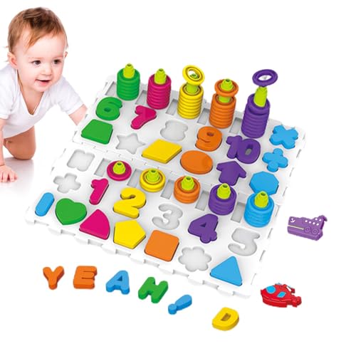 ycezw Zahlenform-Entsprechungsspiel, Alphabet-Korrespondenzspiel - lustiges Brettspiel mit Zahlen- und Alphabetformen, Formenerkennungsspiel und von ycezw