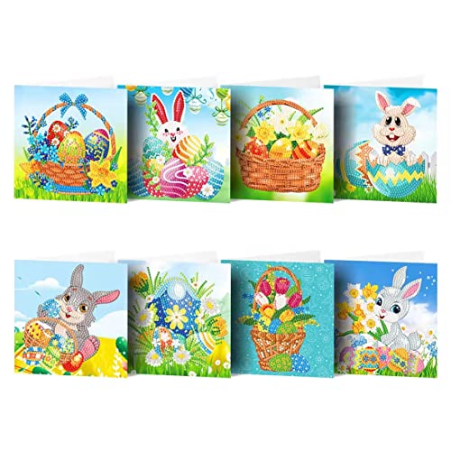 ycyingcheng DIY 5D Diamant Grußkarten, Ostern Diamant Karte Kit, Bunny Egg Hunt Diamant Kunst Grußkarte, Ostern Geburtstag Karten Craft Kit für Klassenzimmer Aktivitäten, 8PCS ycyingcheng DIY 5D Diamant Grußkarten, Ostern Diamant Karte Kit, Bunny Egg Hunt Diamant Kunst Grußkarte, Ostern Geburtstag Karten Craft Kit für Klassenzimmer Aktivitäten, 8PCS von ycyingcheng