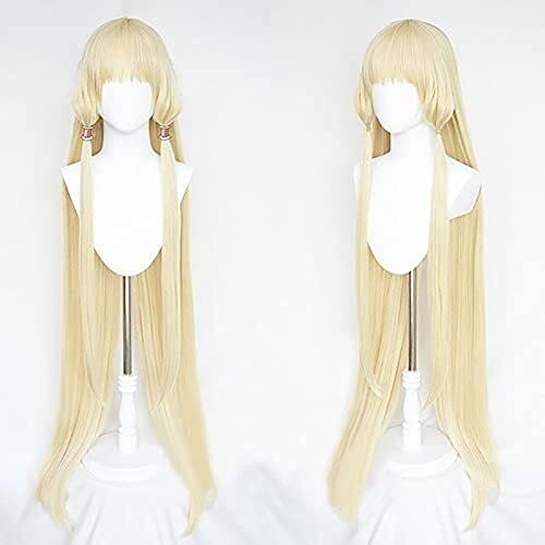 ydound Anime Coser Perücke Chobits Chii Cosplay Perücke 130cm lang blond Anime Party Halloween Kostüm Haar mit Pony für Frauen Mädchen mit Kappe ydound Anime Coser Perücke Chobits Chii Cosplay Perücke 130cm lang blond Anime Party Halloween Kostüm Haar mit Pony für Frauen Mädchen mit Kappe von ydound