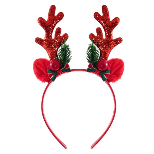 Weihnachts-Stirnbänder, Glitzer, Rentiergeweih, Stirnbänder, Elchgeweih, Stirnband, Weihnachtskostüm-Zubehör für Erwachsene, Kinder, Party-Kostüm-Zubehör Weihnachts-Stirnbänder, Glitzer, Rentiergeweih, Stirnbänder, Elchgeweih, Stirnband, Weihnachtskostüm-Zubehör für Erwachsene, Kinder, Party-Kostüm-Zubehör von yeabwps