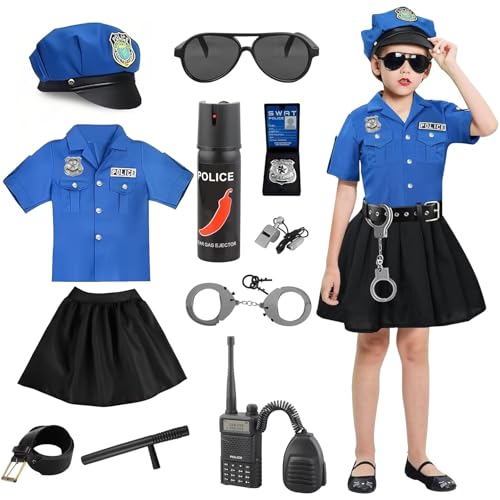 Polizistenkostüm für Kinder Polizistinnenkostüm mit Gürtel, Walkie-Talkie, Sonnenbrille, Pfeife, Hut und Handschellen Polizistenkostüm für Karneval, Halloween, Weihnachten und Feste, 5-10 Jahre-S Polizistenkostüm für Kinder Polizistinnenkostüm mit Gürtel, Walkie-Talkie, Sonnenbrille, Pfeife, Hut und Handschellen Polizistenkostüm für Karneval, Halloween, Weihnachten und Feste, 5-10 Jahre-S von yecwkaz
