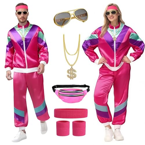 yecwkaz 80er 90er Jahre Outfit Herren 80er Jahre Trainingsanzug Vintage Men's Kostüm mit Accessory 90er Jahre Outfit für Carnival Mottoparty Sports Rosa-L yecwkaz 80er 90er Jahre Outfit Herren 80er Jahre Trainingsanzug Vintage Men's Kostüm mit Accessory 90er Jahre Outfit für Carnival Mottoparty Sports Rosa-L von yecwkaz