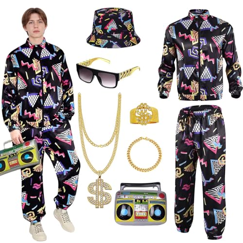 yecwkaz 80er 90er Jahre Outfit Herren 80s Outfit Men's Disco Kostüm Damen Herren Adult Retro Tracksuit Jogginganzug 80er Sports Suit Halloween Carnival Party Costume-M yecwkaz 80er 90er Jahre Outfit Herren 80s Outfit Men's Disco Kostüm Damen Herren Adult Retro Tracksuit Jogginganzug 80er Sports Suit Halloween Carnival Party Costume-M von yecwkaz