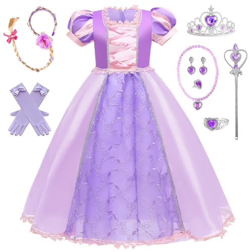 yecwkaz Mädchen Prinzessinnenkleid Rapunzel mit Zubehör Kostüm Rapunzel Mädchen Tüll Maxi Kostüm Geburtstag Party Halloween Weihnachten Karneval Cosplay Abendkleid, 100 cm yecwkaz Mädchen Prinzessinnenkleid Rapunzel mit Zubehör Kostüm Rapunzel Mädchen Tüll Maxi Kostüm Geburtstag Party Halloween Weihnachten Karneval Cosplay Abendkleid, 100 cm von yecwkaz