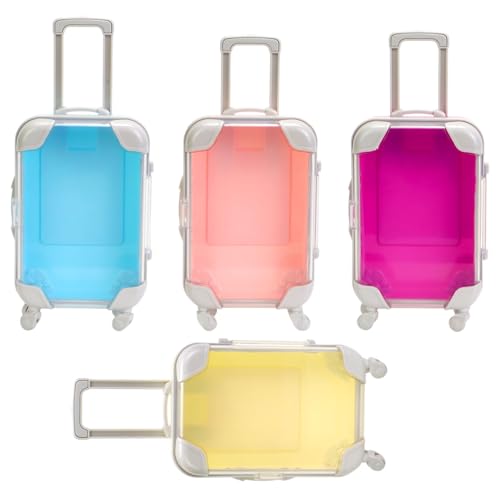 4 Miniatur-Koffer für Kinder, transparentes Spielzeuggepäck, lustiges Reiseetui für Sammlerstücke und Gefälligkeiten, Alter 7–14 Jahre, Blau, Rosa, Gelb 4 Miniatur-Koffer für Kinder, transparentes Spielzeuggepäck, lustiges Reiseetui für Sammlerstücke und Gefälligkeiten, Alter 7–14 Jahre, Blau, Rosa, Gelb von yeeplant