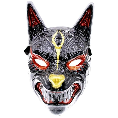 Party Supplies Cosplay Karneval Maske Elastisch Gruselig Lustig Kunststoff Realistische Dekorative Halloween Dehnbare Tier Fuchs Maske von yeeplant