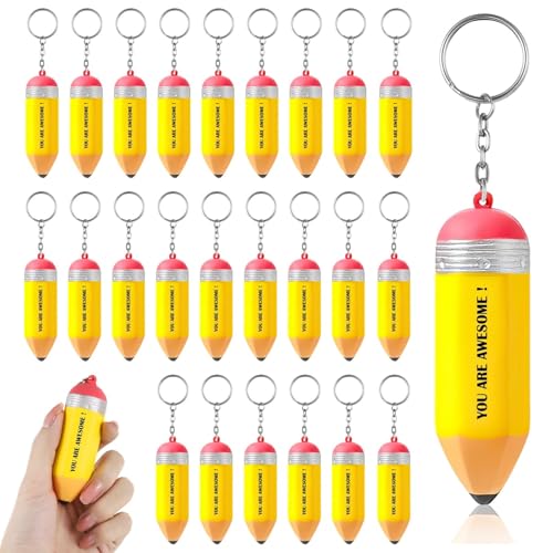 yeeplant PU-Bleistift-Schlüsselanhänger, Set mit 25 Schlüsselringen, Teacher-Wertschätzung, Partygeschenke, niedliches Bleistift-Thema für Damen, Herren, Kinder yeeplant PU-Bleistift-Schlüsselanhänger, Set mit 25 Schlüsselringen, Teacher-Wertschätzung, Partygeschenke, niedliches Bleistift-Thema für Damen, Herren, Kinder von yeeplant
