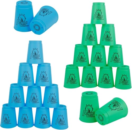 yeesport 24-Teilige Sport-Stapelbecher, Geschwindigkeitstrainingsspiel für Kinder und Erwachsene, rasanter Spaß-Herausforderungswettbewerb, Reise-Partyspielzubehör, Blau + Grün yeesport 24-Teilige Sport-Stapelbecher, Geschwindigkeitstrainingsspiel für Kinder und Erwachsene, rasanter Spaß-Herausforderungswettbewerb, Reise-Partyspielzubehör, Blau + Grün von yeesport