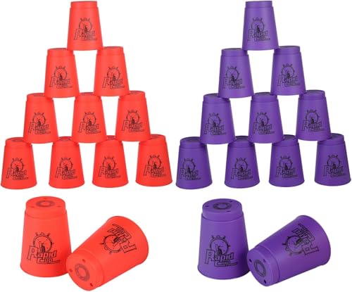 yeesport 24-Teilige Sport-Stapelbecher, Sport gkeitstrainingsspiel für Kinder und Erwachsene, rasanter Spaß-Herausforderungswettbewerb, Reise-Partyspielzubehör, Lila + Orange yeesport 24-Teilige Sport-Stapelbecher, Sport gkeitstrainingsspiel für Kinder und Erwachsene, rasanter Spaß-Herausforderungswettbewerb, Reise-Partyspielzubehör, Lila + Orange von yeesport