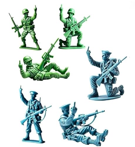 Lustige grüne Armeemänner, Armee Männer Actionfiguren, lustige blaue Marine Mann, Gag Armee Männer Action Figuren Statue, Neuheit Mini Soldat Statue Dekorationen Militär Themenparty (Grün Blau) von yiluohuan