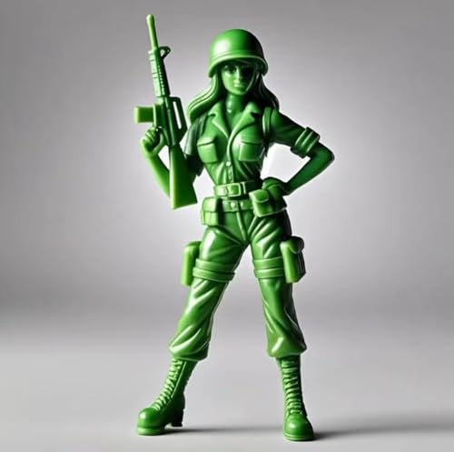 yiluohuan Lustiger grüner Militärmann, militärische Actionfiguren, weibliche Soldaten, Streich Militär Actionfigur Statuen, Neuheit Mini Soldat Statuen schmücken militärische Mottopartys (GrünC) von yiluohuan
