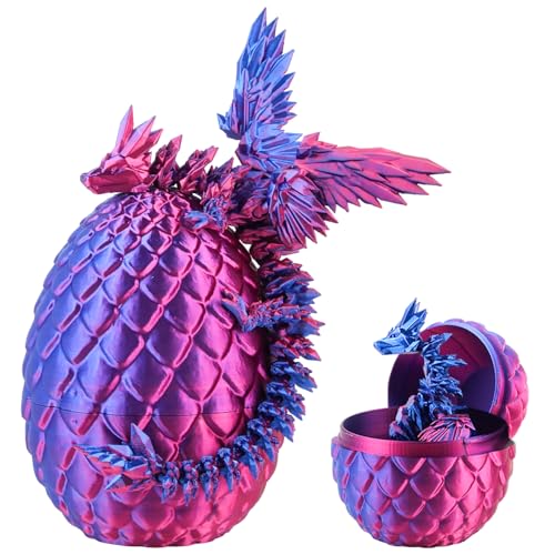3D Gedrucktes Drachenei Geheimnisvolle Drachen Spielzeug Realistische Realistische Beweglicher Drachen Figuren Überraschung Easter Dracheneier Wohnkultur (Lila) von yisight