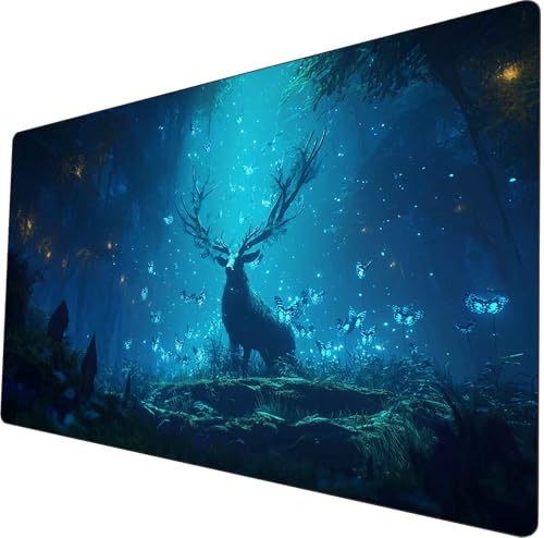 MTG Playmat 24x14 Inches Non-Slip Dragon Design Stitched Edges Smooth Surface Rubber Base TCG Game Mat Includes Storage Bags (Forest Guardian) von ymyukop