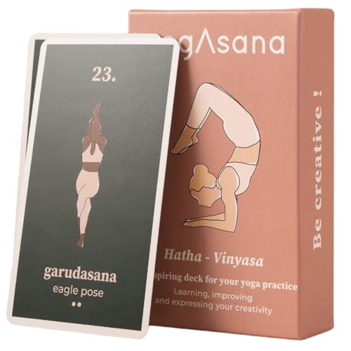 Satz von 80 Hatha Vinyasa Yoga Karten - Englische Version - Alle Niveaus: Anfänger bis Yogalehrer - für alle zugänglich – Yoga Cards mit Yogastellungen für Erwachsene Satz von 80 Hatha Vinyasa Yoga Karten - Englische Version - Alle Niveaus: Anfänger bis Yogalehrer - für alle zugänglich – Yoga Cards mit Yogastellungen für Erwachsene von yogAsana